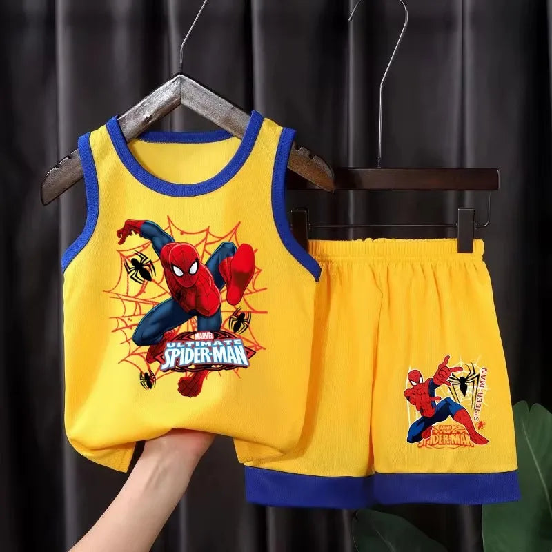 Conjunto Infantil de Verão — Camisola de Alças + Calções Estampado Cartoon