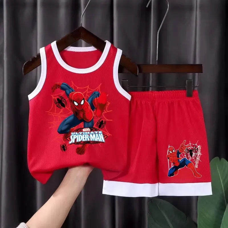 Conjunto Infantil de Verão — Camisola de Alças + Calções Estampado Cartoon