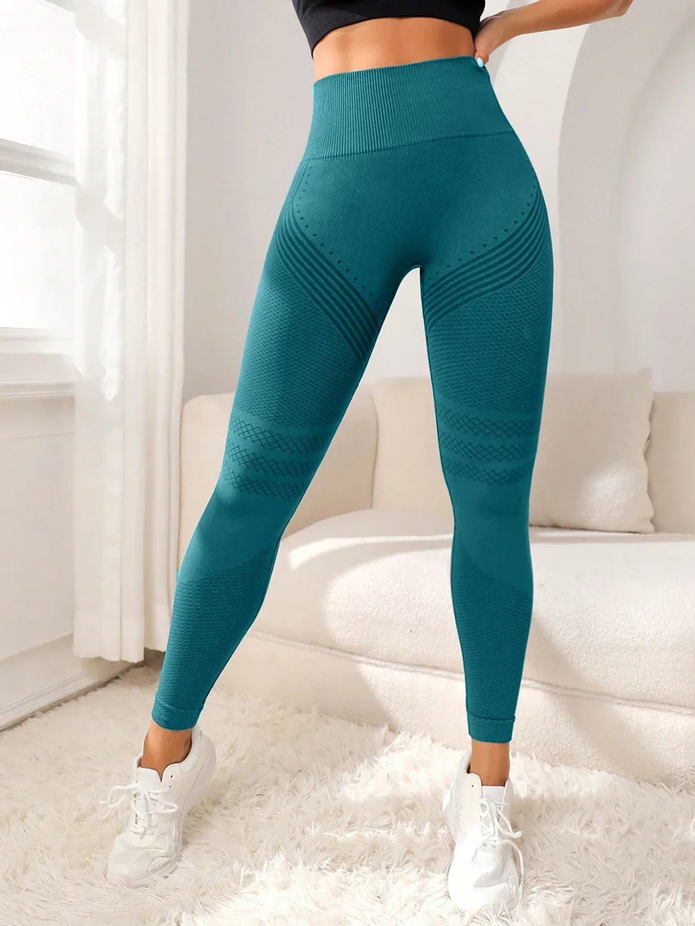 Leggings Desportivas Femininas — Cintura Alta com Efeito Push-Up