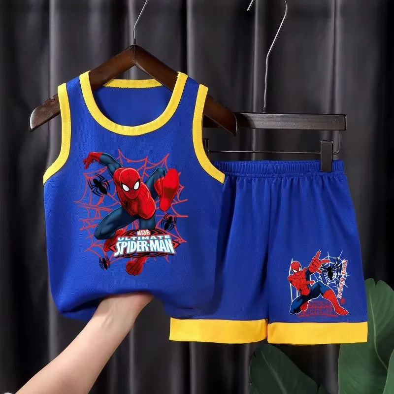 Conjunto Infantil de Verão — Camisola de Alças + Calções Estampado Cartoon