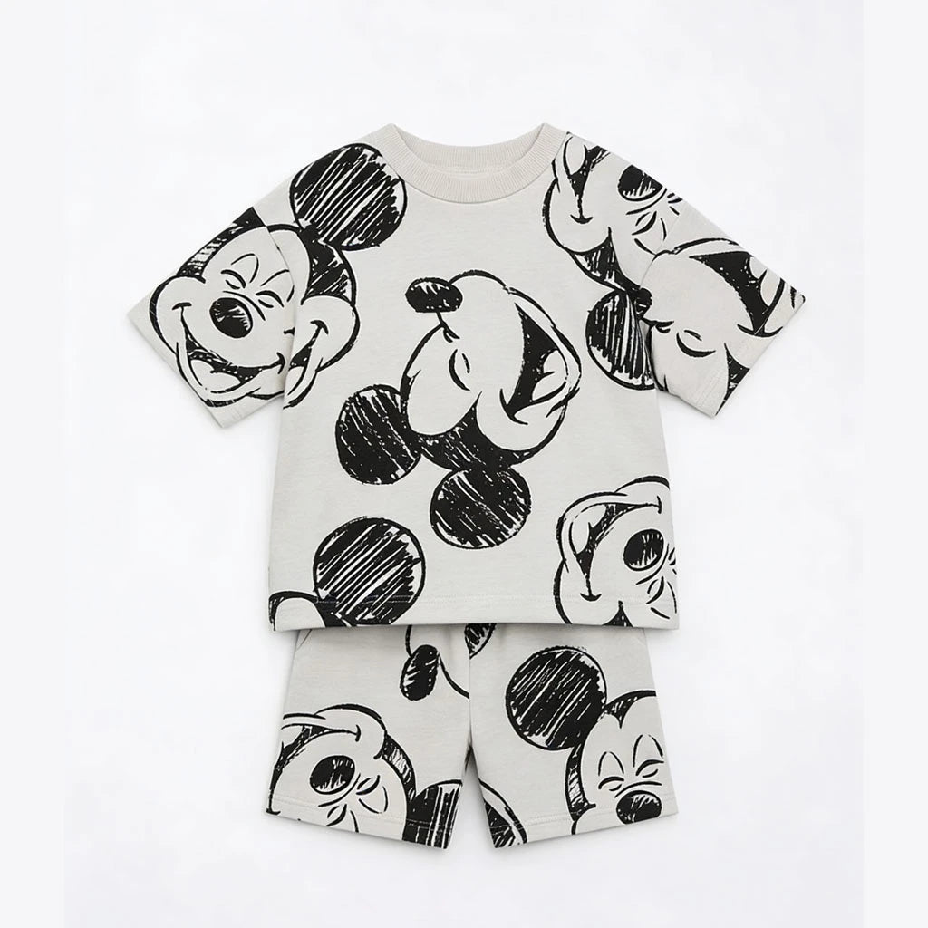 Conjunto Infantil Disney Mickey — T-shirt de Manga Curta + Calções