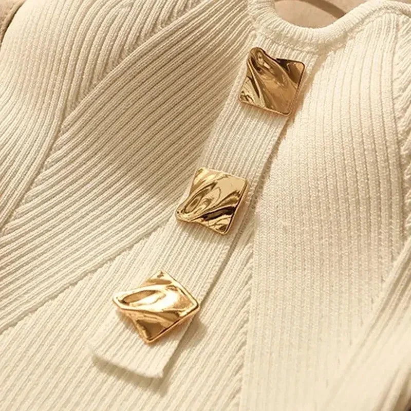 Camisola de Alças Feminina em Malha Cruzada — Estilo Francês Slim Fit