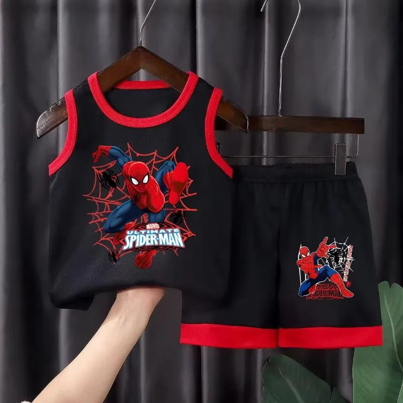 Conjunto Infantil de Verão — Camisola de Alças + Calções Estampado Cartoon