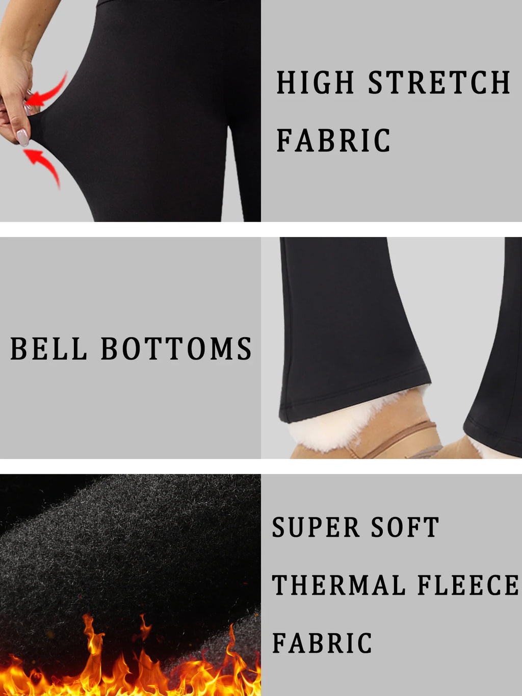 Leggings Flare Femininas Forradas — Cintura Alta com Tummy Control