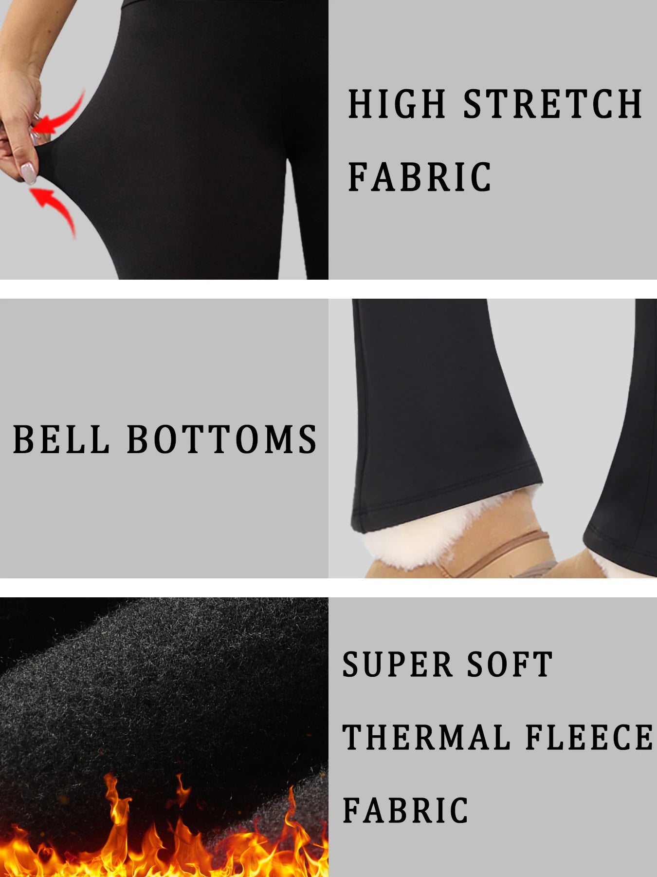 Leggings Flare Femininas Forradas — Cintura Alta com Tummy Control