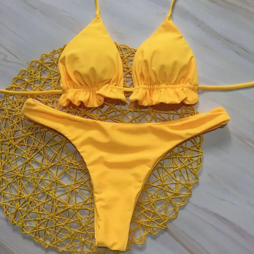 Biquíni Brasileiro Feminino | Push-Up com Top Bandage e Tanga